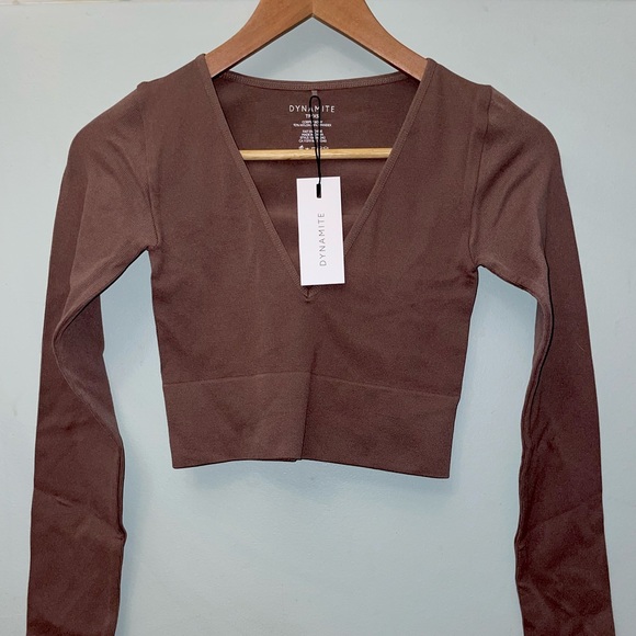 Dynamite Women’s Long Sleeve Crop Top - Picture 2 of 3